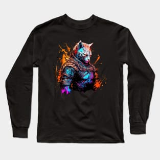 Cyberpunk White Tiger Barbarian Long Sleeve T-Shirt